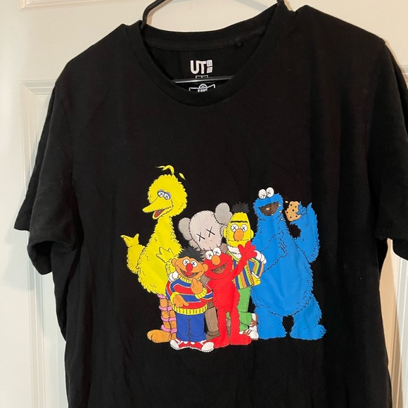 T-shirt Uniqlo Kaws Sesame Street – Homme Noir – Taille M – Vintage Designer